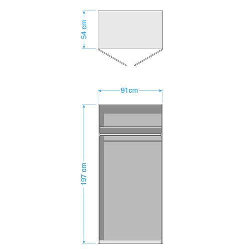 Armoire blanche 2 portes 1 porte miroir Romane 91 cm - Photo n°3; ?>