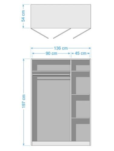 Armoire blanche brillante 3 portes 2 tiroirs Romane 136 cm - Photo n°3; ?>