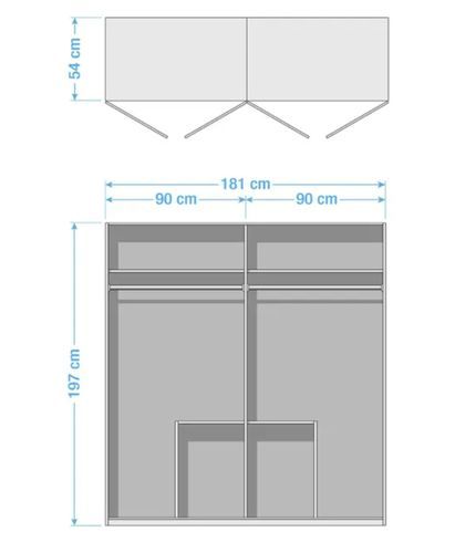 Armoire blanche brillante 4 portes 4 tiroirs Romane 181 cm - Photo n°3; ?>