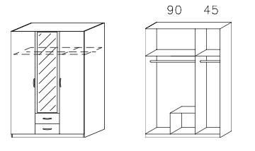 Armoire Blanche et Chêne de Sonoma 3 portes 2 tiroirs Kaze 2 - Photo n°3; ?>