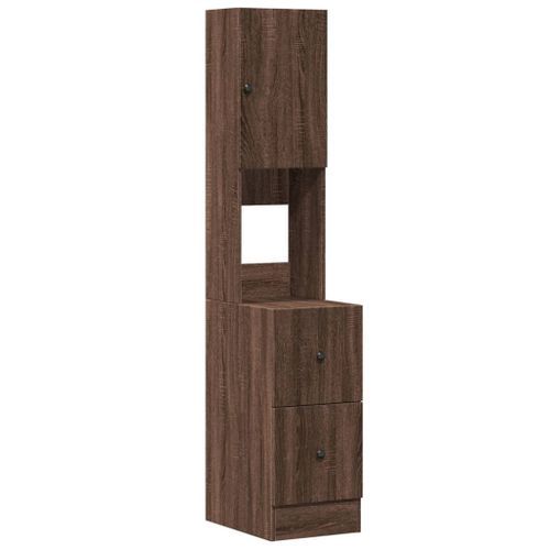 Armoire cuisine chêne marron 35x50x180 cm bois d’ingénierie - Photo n°2; ?>