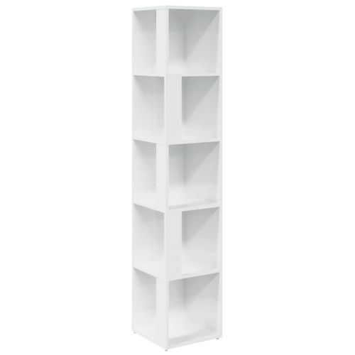 Armoire d'angle Blanc brillant 33x33x164,5 cm Bois d'ingénierie - Photo n°2; ?>