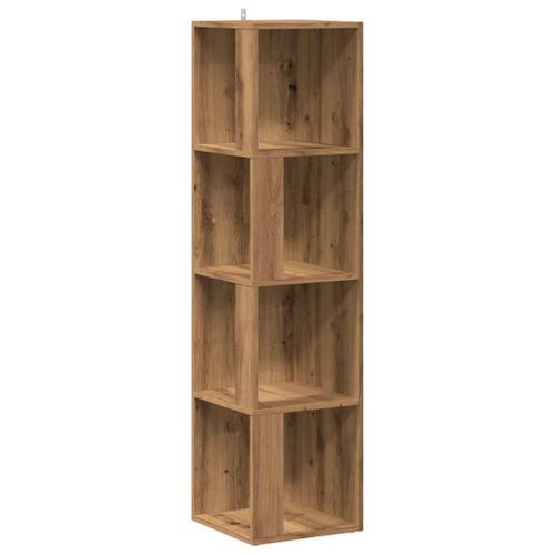 Armoire d'angle chêne artisanal 33x33x132 cm bois d'ingénierie - Photo n°2; ?>