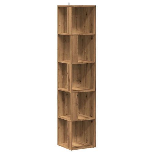 Armoire d'angle chêne artisanal 33x33x165 cm bois d'ingénierie - Photo n°2; ?>