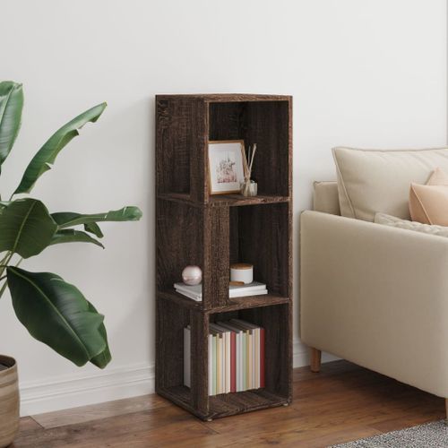 Armoire d'angle Chêne marron 33x33x100 cm Bois d'ingénierie - Photo n°3; ?>