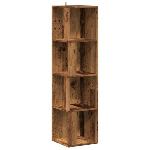 Armoire d'angle vieux bois 33x33x132 cm bois d'ingénierie - Photo n°2; ?>