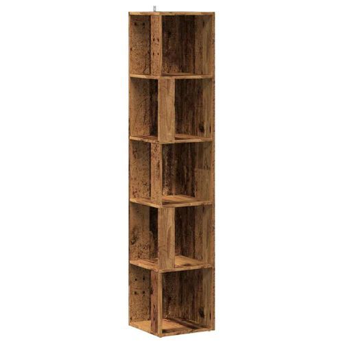 Armoire d'angle vieux bois 33x33x165 cm bois d'ingénierie - Photo n°2; ?>