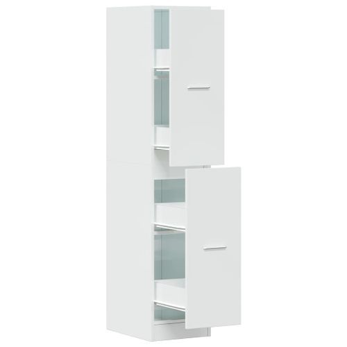 Armoire d'apothicaire blanc brillant bois d’ingénierie - Photo n°2; ?>