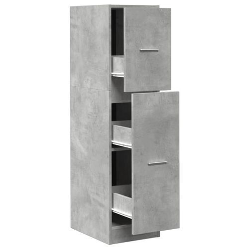 Armoire d'apothicaire gris béton 30x41x118 cm bois d'ingénierie - Photo n°2; ?>