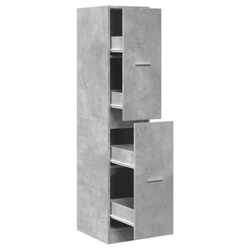 Armoire d'apothicaire gris béton 30x41x144,5 cm bois ingénierie - Photo n°2; ?>