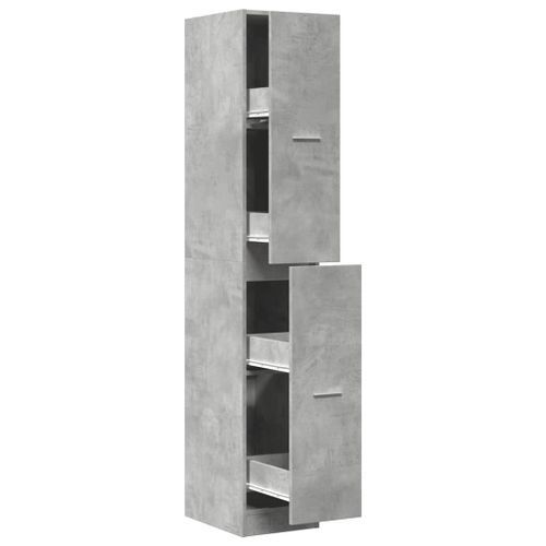 Armoire d'apothicaire gris béton 30x41x174,5 cm bois ingénierie - Photo n°2; ?>