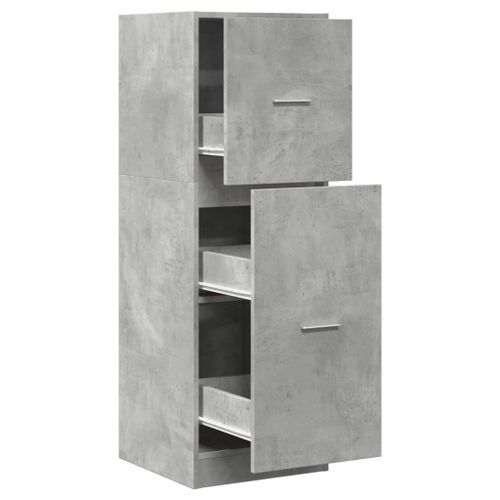 Armoire d'apothicaire gris béton 40x41x118 cm bois d'ingénierie - Photo n°2; ?>