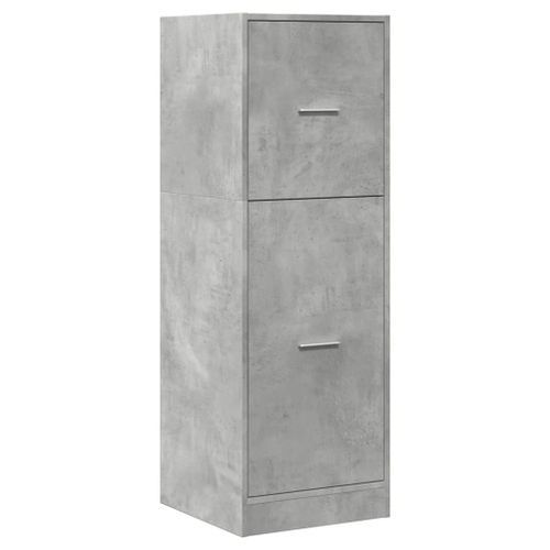 Armoire d'apothicaire gris béton 40x41x118 cm bois d'ingénierie - Photo n°3; ?>