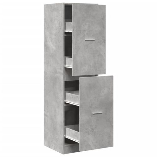 Armoire d'apothicaire gris béton 40x41x144,5 cm bois ingénierie - Photo n°2; ?>