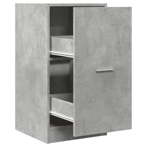 Armoire d'apothicaire gris béton 40x41x77,5cm bois d'ingénierie - Photo n°2; ?>