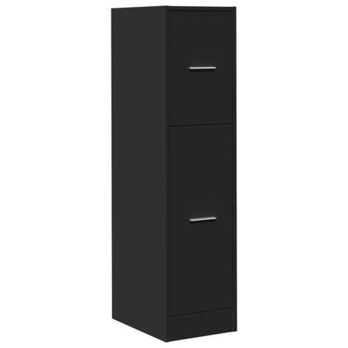 Armoire d'apothicaire noir 30x41x118 cm bois d'ingénierie - Photo n°3; ?>