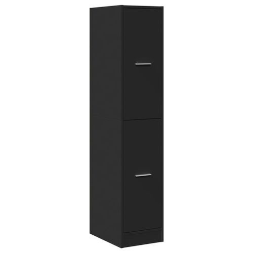 Armoire d'apothicaire noir 30x41x144,5 cm bois d'ingénierie - Photo n°3; ?>