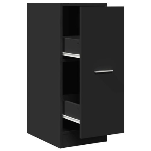 Armoire d'apothicaire noir 30x41x77,5 cm bois d'ingénierie - Photo n°2; ?>