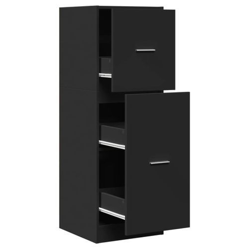 Armoire d'apothicaire noir 40x41x118 cm bois d'ingénierie - Photo n°2; ?>