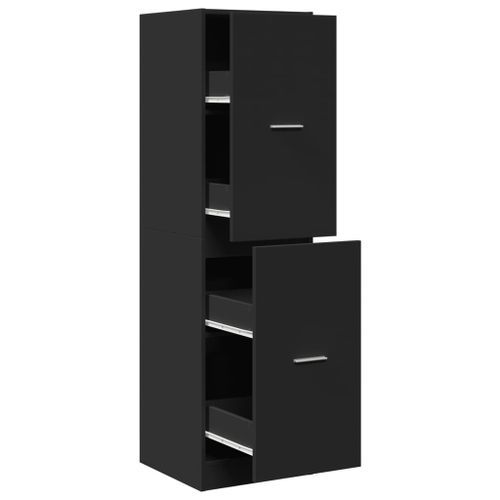 Armoire d'apothicaire noir 40x41x144,5 cm bois d'ingénierie - Photo n°2; ?>