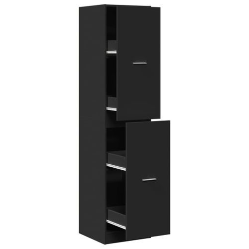 Armoire d'apothicaire noir 40x41x174,5 cm bois d'ingénierie - Photo n°2; ?>