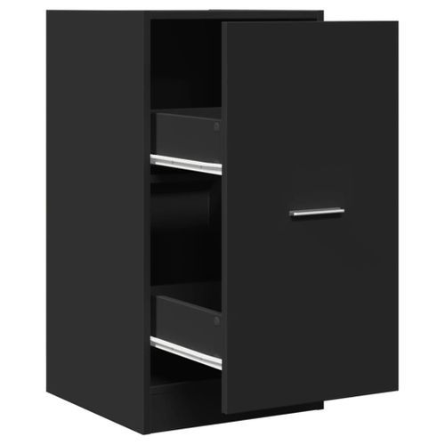 Armoire d'apothicaire noir 40x41x77,5 cm bois d'ingénierie - Photo n°2; ?>