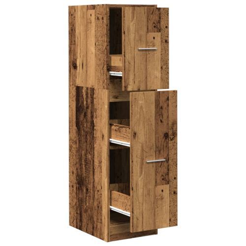 Armoire d'apothicaire vieux bois 30x41x118 cm bois d'ingénierie - Photo n°2; ?>