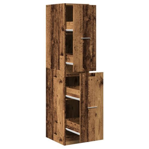 Armoire d'apothicaire vieux bois 30x41x144,5 cm bois ingénierie - Photo n°2; ?>