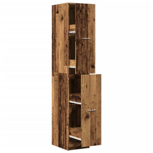 Armoire d'apothicaire vieux bois 30x41x174,5 cm bois ingénierie - Photo n°2; ?>