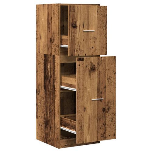 Armoire d'apothicaire vieux bois 40x41x118 cm bois d'ingénierie - Photo n°2; ?>