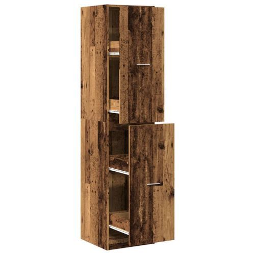 Armoire d'apothicaire vieux bois 40x41x174,5 cm bois ingénierie - Photo n°2; ?>