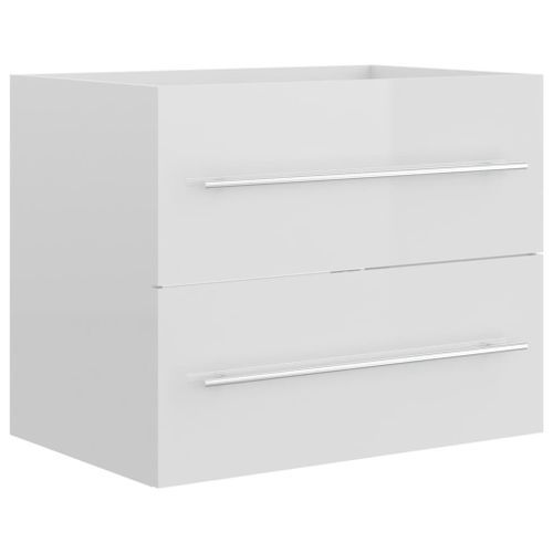 Armoire d'évier Blanc brillant 60x38,5x48 cm - Photo n°2; ?>