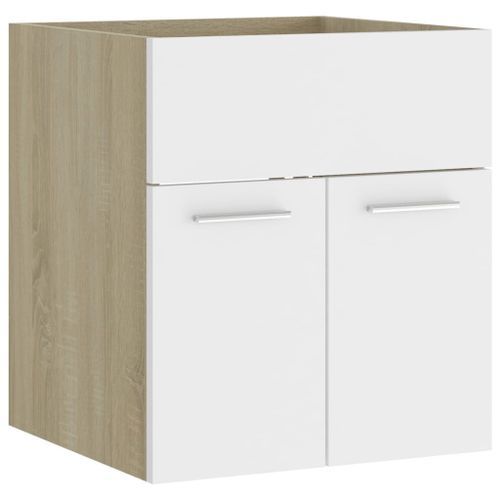 Armoire d'évier Blanc et chêne sonoma 41x38,5x46 cm - Photo n°2; ?>