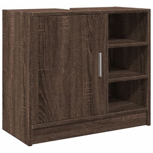 Armoire d'évier chêne marron 63x29x55 cm bois d'ingénierie - Photo n°2; ?>