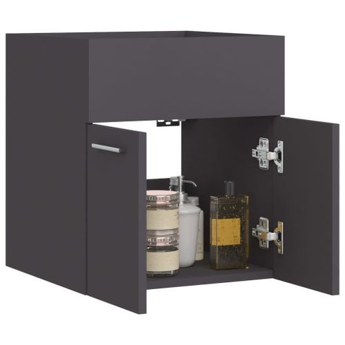 Armoire d'évier Gris 41x38,5x46 cm - Photo n°3; ?>