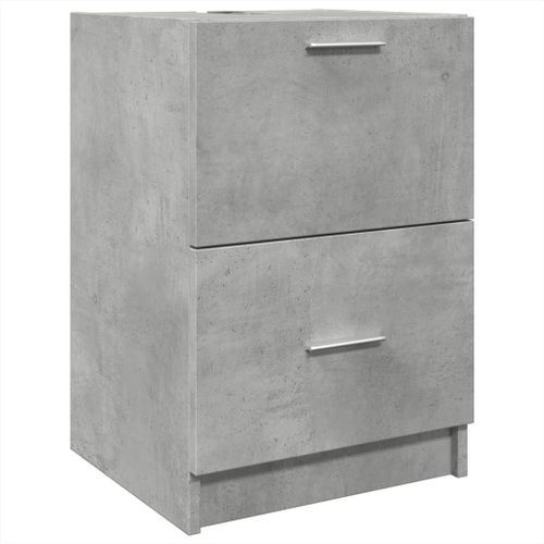 Armoire d'évier gris béton 40x37x59 cm bois d'ingénierie - Photo n°2; ?>