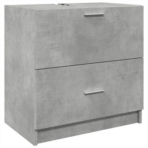 Armoire d'évier gris béton 59x37x59 cm Bois d'ingénierie - Photo n°2; ?>