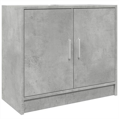 Armoire d'évier gris béton 63x29x55 cm bois d'ingénierie - Photo n°2; ?>