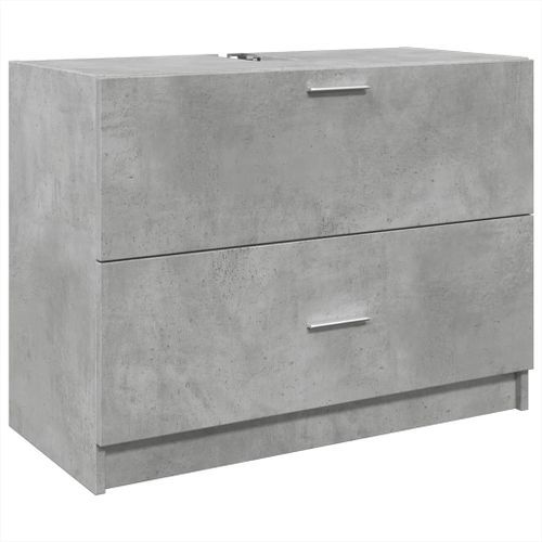 Armoire d'évier gris béton 78x37x59 cm Bois d'ingénierie - Photo n°2; ?>