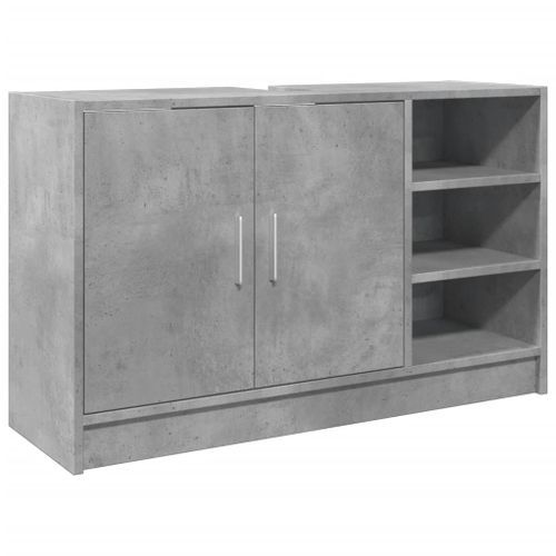 Armoire d'évier gris béton 90x29x55 cm bois d'ingénierie - Photo n°2; ?>