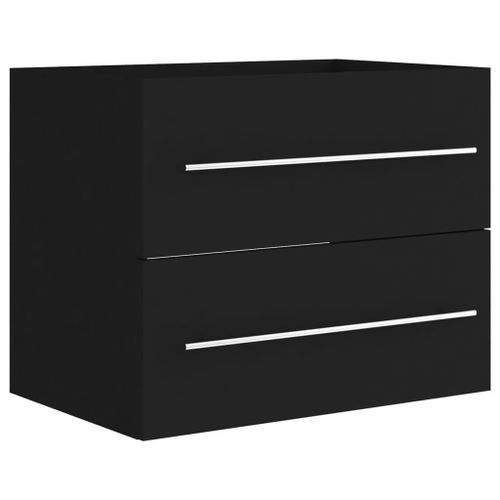 Armoire d'évier Noir 60x38,5x48 cm - Photo n°2; ?>