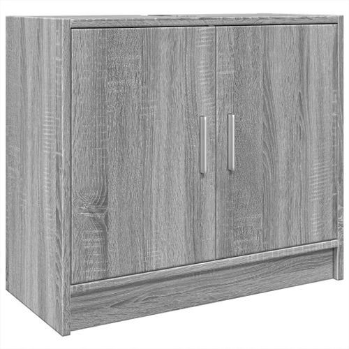 Armoire d'évier sonoma gris 63x29x55 cm bois d'ingénierie - Photo n°2; ?>