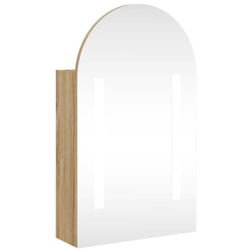 Armoire de bain à miroir avec LED arquée chêne 42x13x70 cm - Photo n°2; ?>