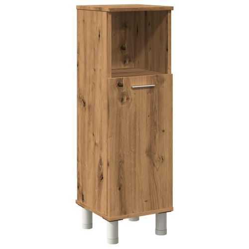 Armoire de bain chêne artisanal 30x30x95 cm bois d'ingénierie - Photo n°2; ?>