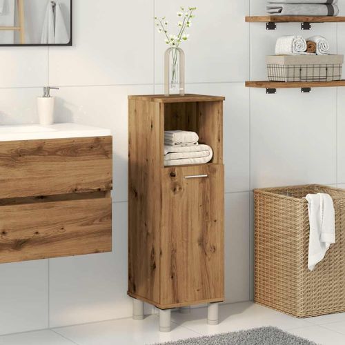 Armoire de bain chêne artisanal 30x30x95 cm bois d'ingénierie - Photo n°3; ?>