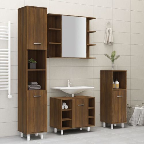 Armoire de bain Chêne marron 30x30x179 cm Bois d'ingénierie - Photo n°3; ?>