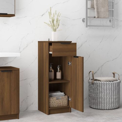 Armoire de bain Chêne marron 32x34x90 cm Bois d'ingénierie - Photo n°3; ?>