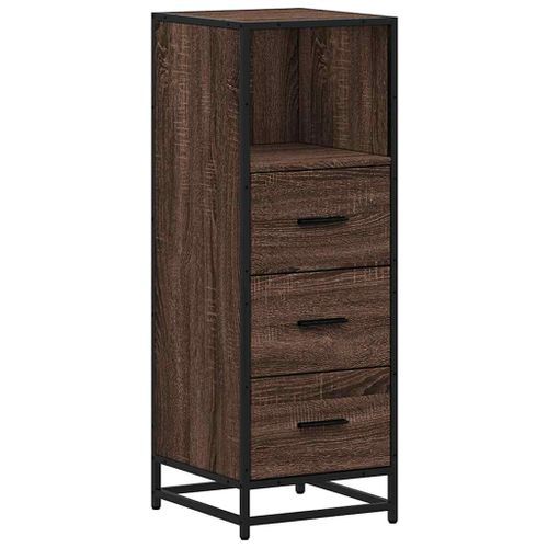 Armoire de bain chêne marron 35x37,5x100 cm bois d'ingénierie - Photo n°2; ?>