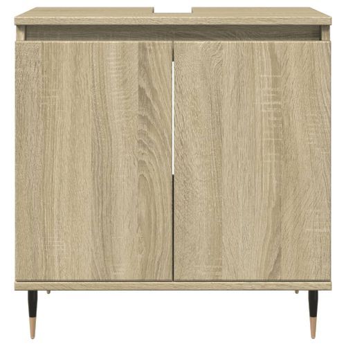 Armoire de bain chêne sonoma 58x33x60 cm bois d'ingénierie - Photo n°3; ?>