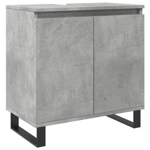 Armoire de bain gris béton 58x33x60 cm bois d'ingénierie - Photo n°2; ?>